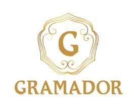 Pikasea logo with elegant gold crest design and the text "GRAMADOR" in gold, showcasing luxury branding and professionalism.